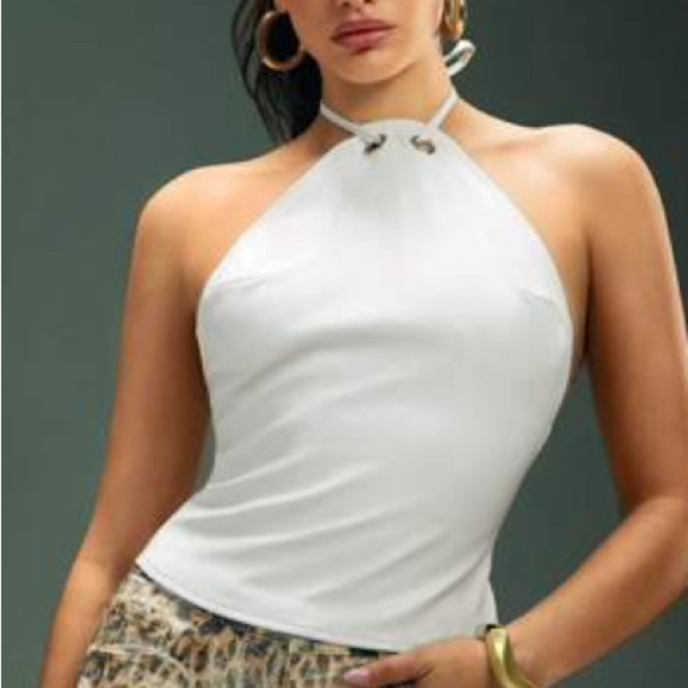 Elegant White Halter Top